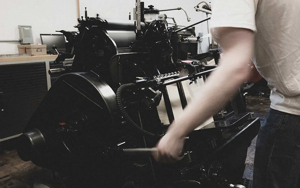 A Heidelberg Windmill letterpress at Rise and Shine Letterpress