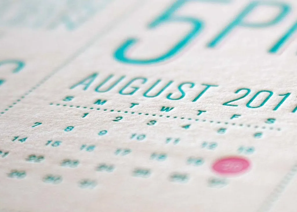 Close-up of deep letterpress impression on double-thick 220lb cotton paper